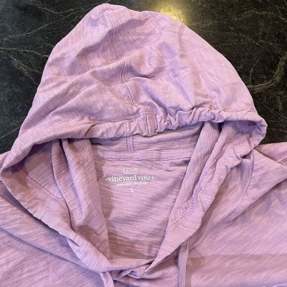 Vineyard Vines Women's Hooded T-Shirt Long Sleeve Purple Size L - Picture 6 of 7